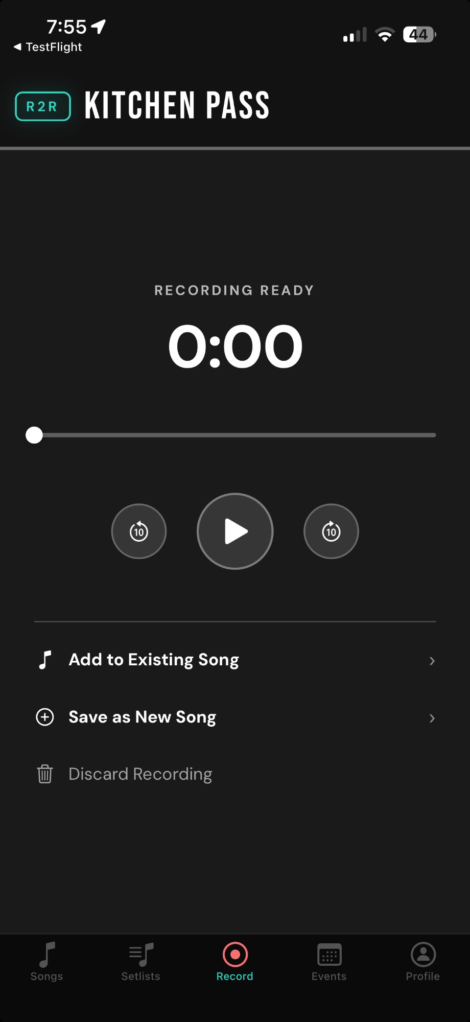 Save recording options